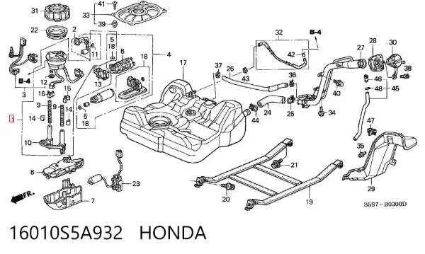 Топливный фильтр 16010S5A932 Honda