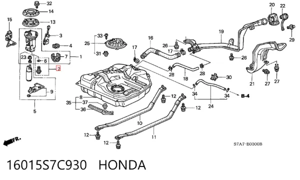 Регулятор давления топлива в баке 16015S7C930 Honda