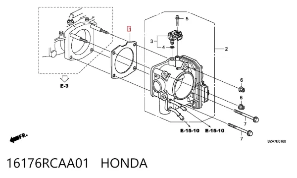 Прокладка дроссельной заслонки 16176RCAA01 Honda