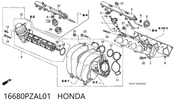  16680PZAL01 Honda