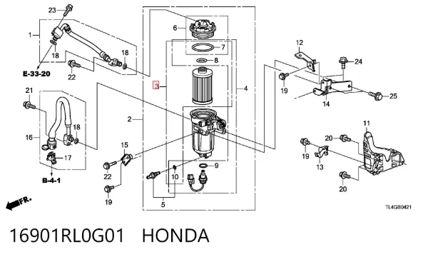 Топливный фильтр 16901RL0G01 Honda