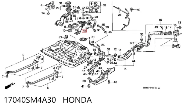 Бензонасос 17040SM4A30 Honda