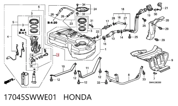 Бензонасос 17045SWWE01 Honda