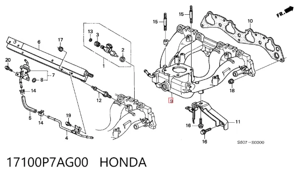 Впускной коллектор 17100P7AG00 Honda