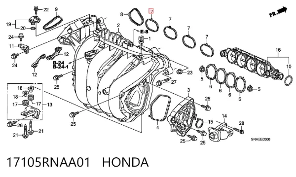 Прокладка впускного коллектора Honda Accord VIII