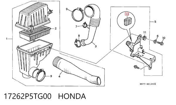  17262P5TG00 Honda