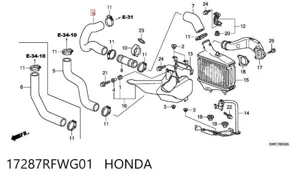  17287RFWG01 Honda