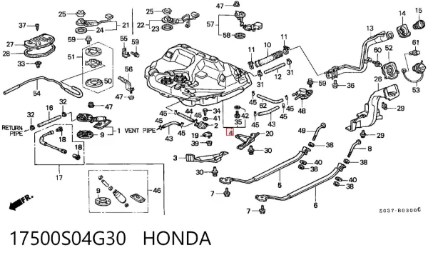 Бензобак 17500S04G30 Honda