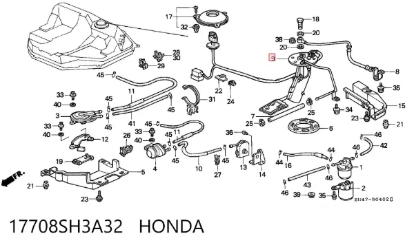 Бензонасос 17708SH3A32 Honda