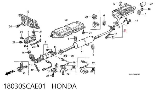 Глушитель задний 18030SCAE01 Honda