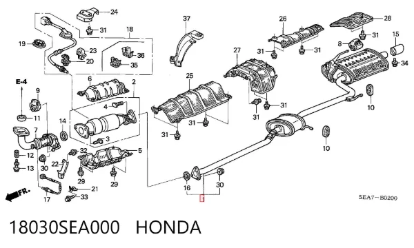 Глушитель задний 18030SEA000 Honda