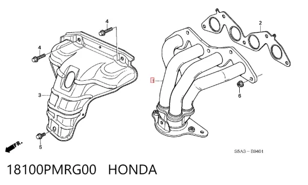 Выпускной коллектор 18100PMRG00 Honda