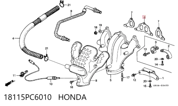 Прокладка коллектора 18115PC6010 Honda