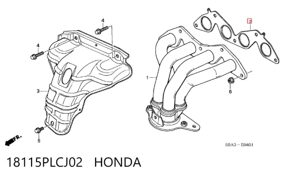 Прокладка коллектора 18115PLCJ02 Honda