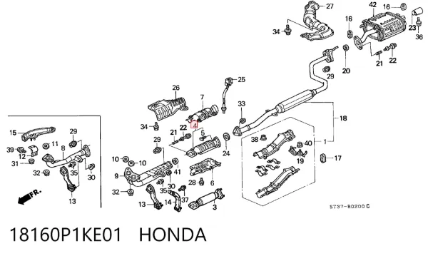 Катализатор 18160P1KE01 Honda
