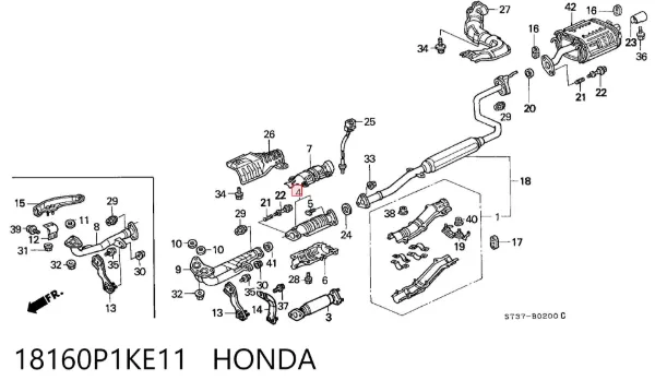 Катализатор 18160P1KE11 Honda