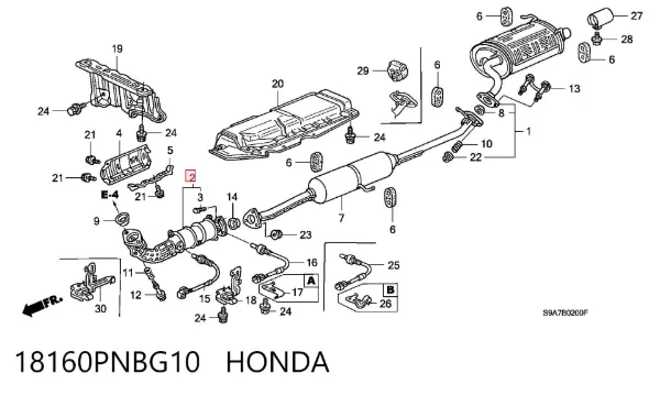 Катализатор 18160PNBG10 Honda