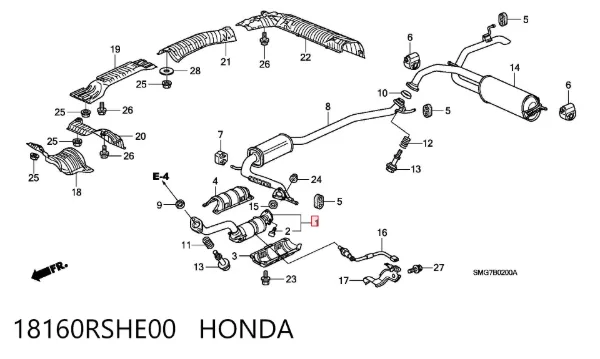 Катализатор 18160RSHE00 Honda