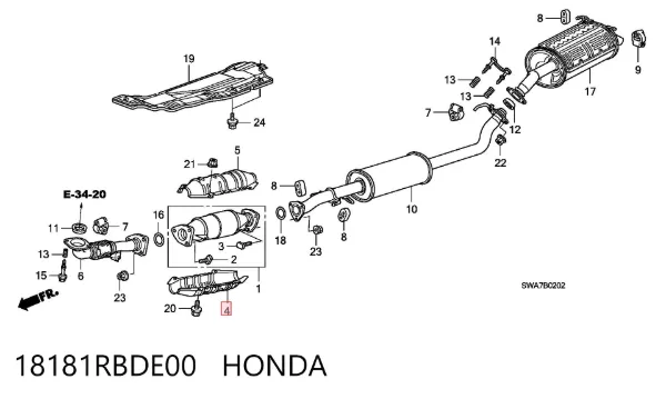  18181RBDE00 Honda