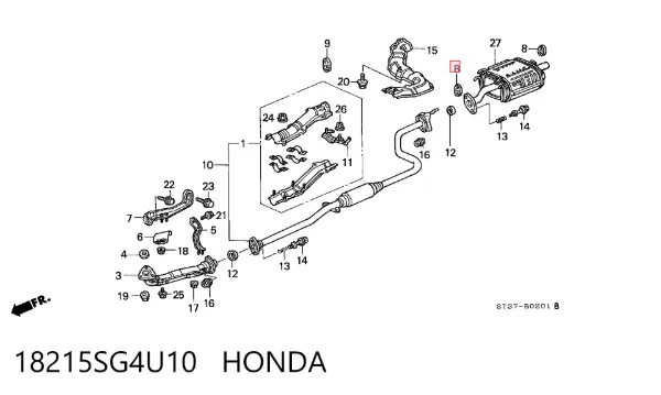 Подушка глушителя 18215SG4U10 Honda