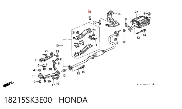Подушка глушителя 18215SK3E00 Honda