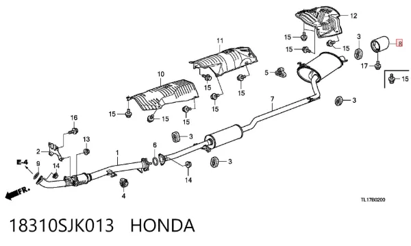 Насадка на глушитель 18310SJK013 Honda