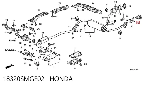 18320SMGE02 Honda