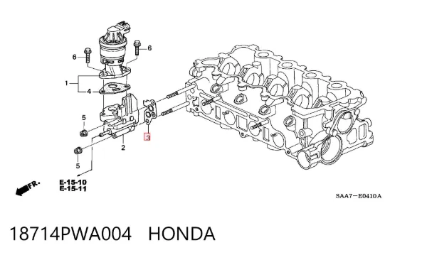 Прокладка EGR-клапана рециркуляции 18714PWA004 Honda