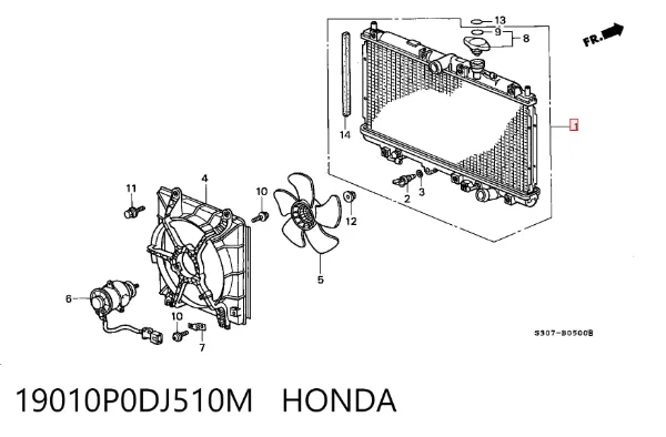 Радиатор 19010P0DJ510M Honda