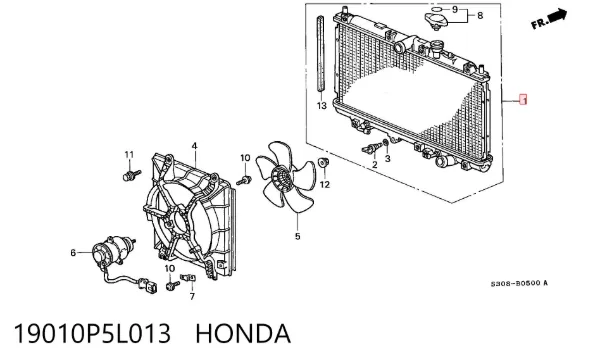 Радиатор 19010P5L013 Honda