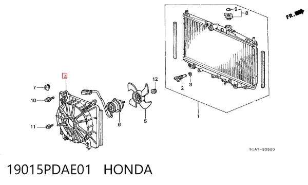 Диффузор радиатора 19015PDAE01 Honda