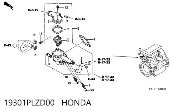 Термостат 19301PLZD00 Honda