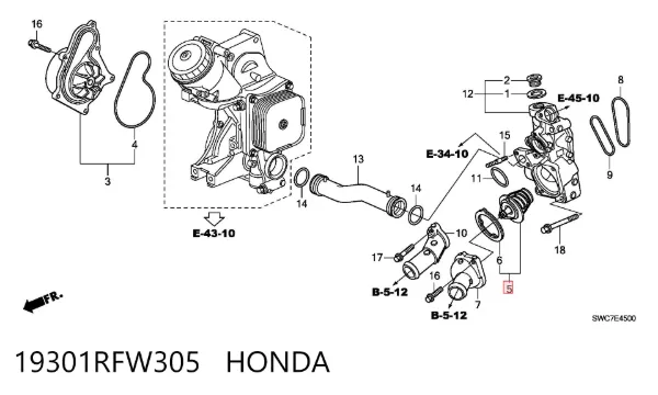 Термостат 19301RFW305 Honda