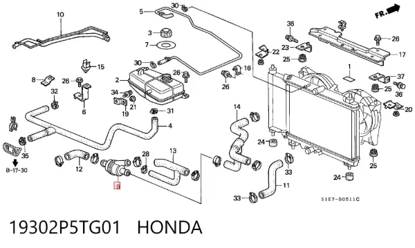 Термостат 19302P5TG01 Honda