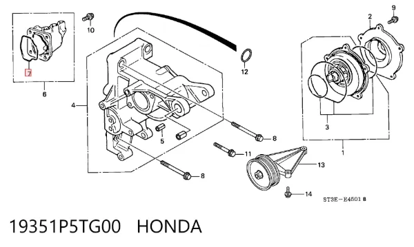  19351P5TG00 Honda