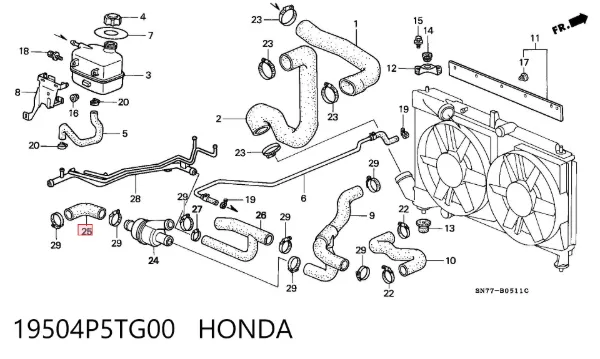  19504P5TG00 Honda