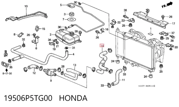  19506P5TG00 Honda