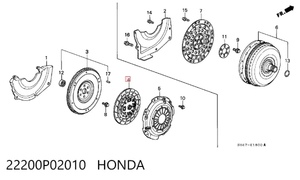 Диск сцепления 22200P02010 Honda