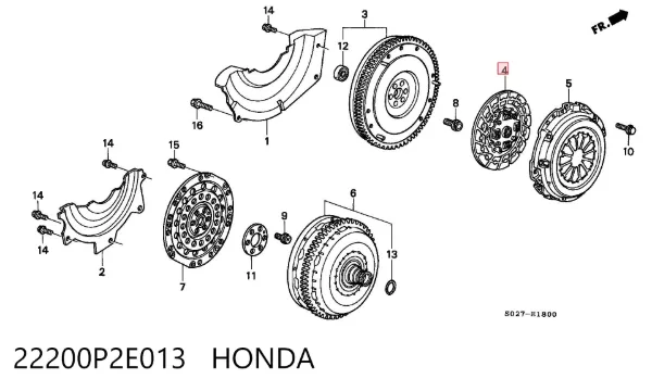 Диск сцепления 22200P2E013 Honda