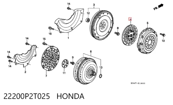 Диск сцепления 22200P2T025 Honda