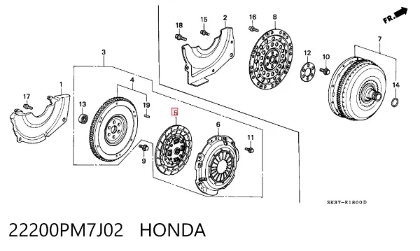 Диск сцепления 22200PM7J02 Honda