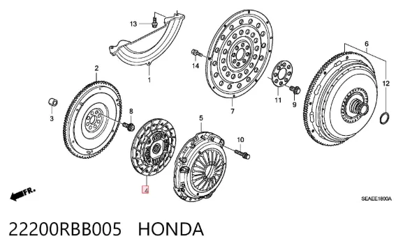 Диск сцепления 22200RBB005 Honda