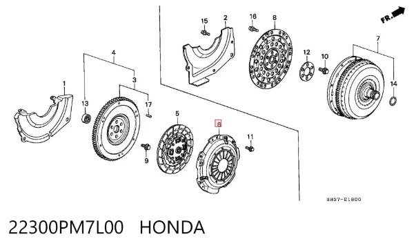 Корзина сцепления 22300PM7L00 Honda
