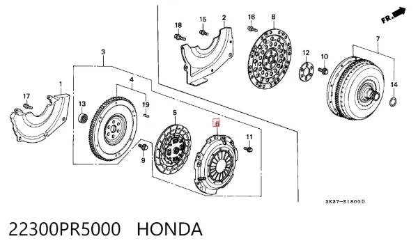 Корзина сцепления 22300PR5000 Honda