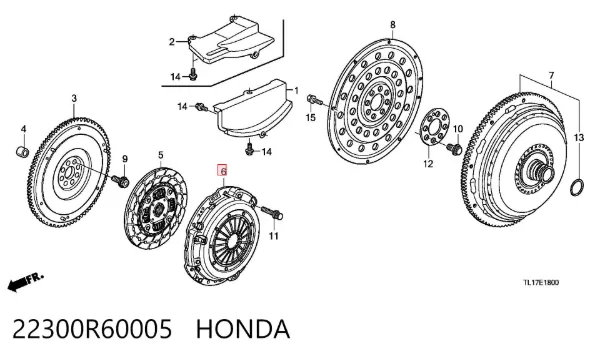 Корзина сцепления 22300R60005 Honda