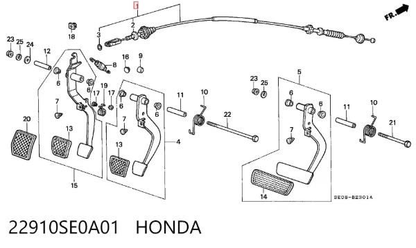 Трос сцепления 22910SE0A01 Honda