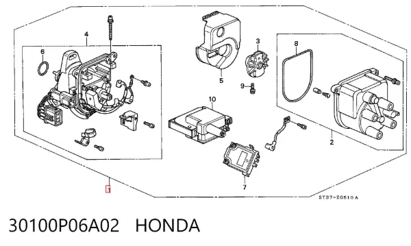 Трамблер 30100P06A02 Honda