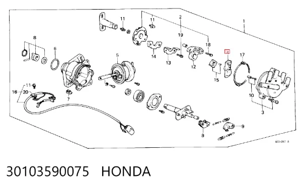Бегунок распределителя зажигания 30103590075 Honda