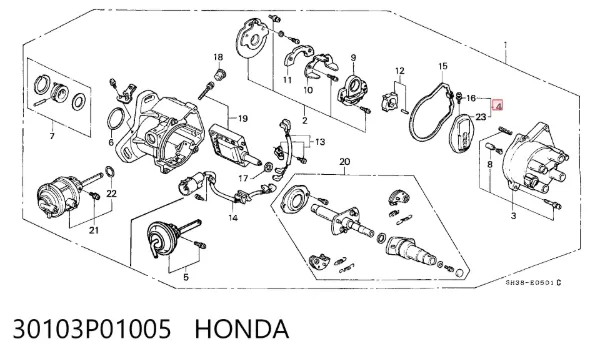 Бегунок распределителя зажигания 30103P01005 Honda