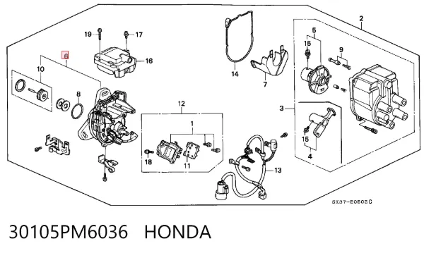 Трамблер 30105PM6036 Honda